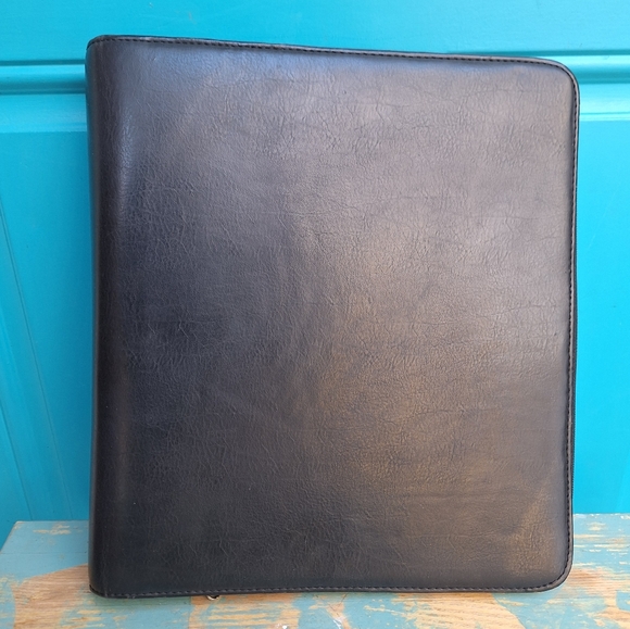 Leather Binder Daytimer Journal Day Planner Zipper Notebook Holder Folder Attach - Picture 9 of 16